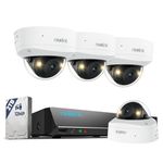 Reolink 12MP 8CH PoE Security Camera System with IK10 Vandalproof, 4pcs Dome PoE Cams Wired Outdoor, Spotlights Color Night Vision, Built-in 2TB HDD, Smart AI Detection, Two-Way Audio, RLK8-1200V4