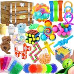 Sensory Fidget Toys Pack - Stress Relief and Anti Anxiety Toys for Kids - Cool Fidget Packs with Stress balls, Fidget Cube, & More for Party Favours, Prizes, Travel, & Pinata Stuffers