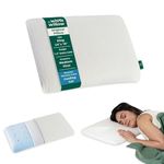 The White Willow Slim Pillow for Neck Pain Relief-Orthopedic Bed Pillow for Sleeping-Thin Pilllow-Cervical Pillow for Neck & Shoulder Pain-Medium Firm-Memory Foam Pillow Cool Gel-King Size-1.5" H