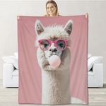 cromcu Llama Blanket for Adults Girls Kids, Flannel Llama Alpaca Blankets Gifts, Cool Llama Throw Blanket for Sofa Couch Bed Living Room Soft Warm Cozy Llama Decor 60"" x 50""