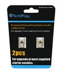 TechPlay Gold, Pack of 2, Dimond Tipped Needle for Turntables (2Pack Gold). for up-Grade of Most Standard Supplied needels.