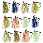 Bass Fishing Jigs Flipping Jig Football jig for Bass Fishing Lures Weedless Hooks Swim Jig Silicon Skirt Artificial Baits Fishing Lure Kit