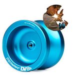 YoyoFactory DV888 Metal Yo-Yo - Blue (beginner friendly yoyo, spare string and tips included)