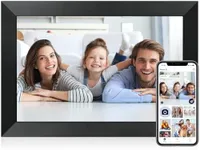 Anna Bella Digital Picture Frame 10.1 Inch IPS HD Touch Screen WiFi Smart Digital Photo Frame with 16GB Storage, Auto-Rotate, Easy Setup to Share Photos or Videos Remotely via AiMOR APP Black
