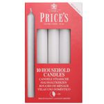 Price's - Household Candles - Pack of 10 - Unscented - 5 Hour Burn Time - Premium White Wax