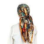 RIIQIICHY Head Scarf for Women Like Silk Scarf Hair Wrap for Sleeping Square Neck Scarf 35 x 35 inches