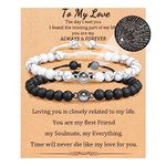 Aunis Matching Bracelets for Couples 2 Pcs Couple Bracelets,To My Love Bracelet 100 Languages I Love You Gifts for Husband Wife Boyfriend Girlfriend