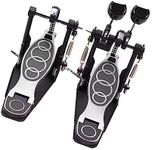 Bass Drum Pedal, Double Chain Drum Step on Hammer Zinc Aluminum Professional Adjustable Bass Drum Pedal with Double Drum Foot Kick for Kick Drum Set and Electronic Drums(Pedal)