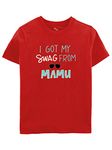 Zeezeezoo Swag from Mamu Tshirt | Tee | 100% Cotton (1-2 Years, Red)