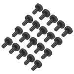 uxcell High Temp Silicone Plug Mount Dia 3mm/0.11 inch T Shaped Solid Rubber Stopper Hole Plugs for Powder Coating Plating Waterproof Plugs Sealing Plugs Black Pack of 20(OD 7mm)