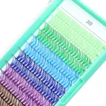 Bodermincer Black/Colored Cluster Lashes 240pcs 20D/40D DIY Eyelash Extension D Curl Long Individual Lashes Mixed Tray Faux Mink Lash Clusters Extensions 8-22mm (20D Colored 14-16-18mm Mixed)
