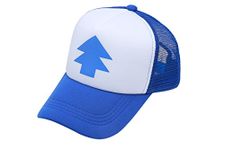 KeepworthSourcing Dipper Gravity Falls Cartoon New Curved Bill Blue Pine Tree Hat Cap Trucker