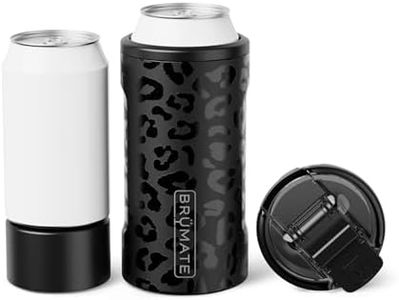 BrüMate Hopsulator Trio 3-in-1 Insulated Can Cooler for 12oz / 16oz Cans + 100% Leak Proof Tumbler with Lid | Insulated for Beer, Soda, and Energy Drinks (Onyx Leopard)