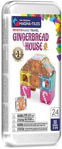 MAGNA-TILES microMAGS 24-Piece Gingerbread House Travel Set, The Original Magnetic Building Brand