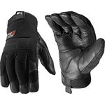 WELLS LAMONT FX3 Men's HydraHyde Leather Palm Winter Work Gloves, Large (Wells Lamont 7854) , Black