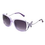 Betsey Johnson Women's Rainbows & Butterflies Sunglasses Butterfly, Crystal Purple, 57mm