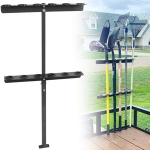 ELITEWILL Landscape Hand Tool Rack for Trailer Truck, 6 Holes Long Handle Tool Storage Holder with Rubber Grommets Compatible With Shovels/Rakes/Pickaxes and Other Straight Handle Tools