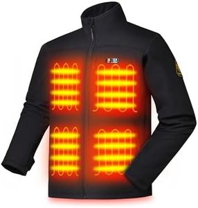 PTAHDUS Men’s Heated Jacket Soft Shell, Heated Performance Jacket Soft Shell with Hand Warmer (3X-Large, Includes 7.4V Battery Pack) Black