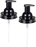 SheeChung Soap and Lotion Dispenser Pumps - Stainless Steel Pumps Replacement for Sanitizer, Lotion, Shampoo, Foaming Hand Soap Dispenser Pump for Any Regular Mouth Mason Jar Decor - Black, 2 Pcs