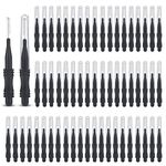 60 Pcs Micro Eyebrow Brush with Cap Brow Lamination Brush Mascara Brush Eyelash Spoolie Brush Tool for Lash Filler, Lifting Extension - Black