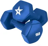 Yes4All Dumbbell Vinyl Coated - 15 lbs - Nautical Blue - Pair