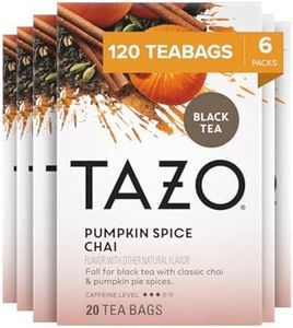 TAZO Pumpkin Spice Chai Black Tea Bags, Moderate Caffeinated Tea, 120 Total Tea Bags (20ct - Pack of 6)