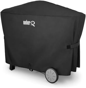 Weber Q 2000 and 3000 Series with Cart Grill Cover, Heavy Duty and Waterproof, Fits Grill Widths Up to 50 Inches