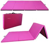 BalanceFrom BFGR-01PK All-Purpose Extra Thick High Density Anti-Tear Gymnastics Folding Exercise Aerobics Mats, 4' x 10' x 2", Pink, One Size