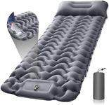 Camping Sleeping Pad,8cm Thick Sleeping Air Mattress with Pillow,Self Inflating Camping Sleeping,Compact Camping Mattress Pad Built-in Foot Pump for Backpacking, Hiking, Traveling (Grey 78"x26.7")