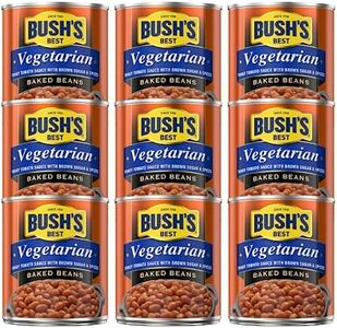 BUSH'S BEST Vegetarian Baked Beans- Canned Beans, Baked Beans,Kosher, Source of Plant Based Protein and Fiber, Low Fat, Gluten Free 8.3 OZ (Pack of 9)