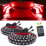 Nilight - TL-31 2PCS 60Inch RGB Truck Bed Light Strip Kit 180 LED RF Remote Control with On Off Switch Blade Fuse 2Way Splitter Extension Cable for Cargo Pickup Truck SUV RV Boat, 2 Years Warranty