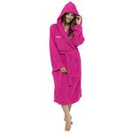 Style It Up Womens Ladies Towelling Bath Robe Dressing Gown 100% Cotton Terry Spa Soft Warm Wrap with Hood and No Hood (Small, Personalised Pink - Hooded)