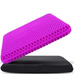 METRON Gel Seat Cushion for Long Sitting | Extra Large & Thick | Medium Soft & Breathable Cover| Perfect for Wheelchair Office Chair and Hip Pain Relief |Double Honeycomb Design| Pack of 1Pc