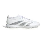 adidas Unisex 24 League Low Turf Sneaker, White/Silver Metallic/White, 8.5 Women/7.5 Men