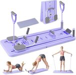 Pilates Board, Foldable Pilates Reformer, Portable Reformer Pilates Machine with Timer, Professional Pilates Set Equipment for Men/Women, Multi-Functional for Core & Full-Body Workout