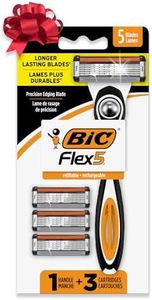 BIC Flex 5 Hybrid Men's 5-Blade Disposable Razor Shaving Kit, 1 Handle and 3 Cartridges