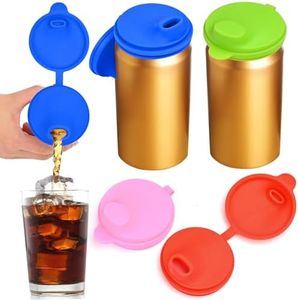 4 Pack Silicone Soda Can Lids,Soda Can Cover Lids,Silicone Canning Lids,Beverage Can Covers Reusable Protector For Soda, Beer, Drink, Juice, Coke, Fits Standard Cans(ST-1)