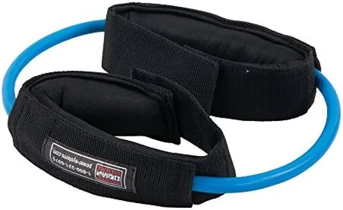 Power Systems Versa Cuff, 2 Padded Cuffs with Resistance Tubes for Wrists and Ankles, Resistance Band Level: Heavy, Light Blue, 12 Inches, (84316)