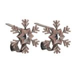 Haute Decor The Original MantleClip Stocking Holders with Removable ZINC Alloy Holiday Icons (2-Pack Snowflake, Oil-Rubbed Bronze)