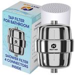 NiXY HUB Combo Pack Shower Filter,20 Stage,Water Filter Tap Filter For Hard Water,Water Purifier For Bathroom Tap,Hard Water Filter For Tap,Water Softener For Bathroom(Extra Cartridge),Silver