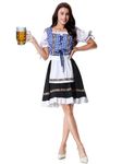 maxToonrain Oktoberfest Outfit Women Green,Women's German Beer Bavarnian Dirndl Dress Short Sleeve Halloween Costumes Fancy Dresses Pattern for Womens(Blue,M)