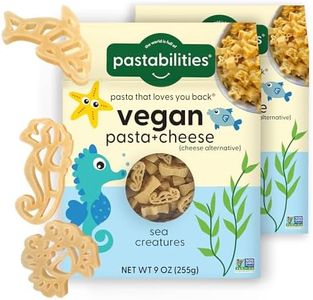 Pastabilities Vegan Mac and Cheese for Kids (& adults) - Under the Sea - Fun Shapes Sea Creatures, Family Size – Serves 4, Certified non GMO Pasta and Cheese Mix, Made in the USA, (2 Pack, 9 Oz)
