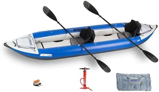 Sea Eagle 420X Explorer Inflatable Kayak- Fishing, Touring, Camping, Exploring &White Watering-Self Bailing, Removable Skeg, Drop Stitch Floor (420X Pro w/Carbon Paddle Package)