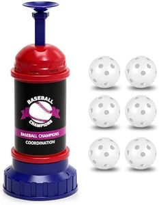 FATNSEAR Portable Baseball Hitting Training, Tee Ball Popper Batting Practice Tool,Hitting Tee for Perfect Swings, Batting Machine for Practicing Hitting Without a Pitcher (6 Balls, Red)