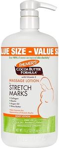 Palmer's Cocoa Butter Formula Massage Lotion For Stretch Marks, Pregnancy Skin Care, Belly Cream with Collagen, Elastin, Argan OIl and Shea Butter, 33.8 Ounces