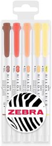 Zebra Mildliner Creative Marker Highlighter Pens - Double Ended - Chisel & Bullet Tip - Wallet Set of 5 (Autumn Tones)