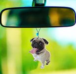 Gifton - Car Air Freshener Pug Dog - Long Lasting Fresh Lemon Scent - Novelty Gift for Women - Funny Present for Girl Girlfriend Mum Her Accessories - Christmas Stocking Filler Color Pink (1 Pack)