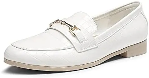 DREAM PAIRS Women's Loafers Penny Loafers Fashion Comfortable Flats Dressy Shoes,Size 11,White-Stone,SDLS2312W