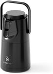 IDEUS 74 oz Stainless Steel Thermal Coffee Carafe, Double Wall Vacuum Insulated Airpot Coffee Dispenser with Pump, 12 Hour Heat 24 Hour Cold Retention, Black
