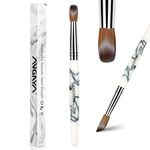 ANGNYA Kolinsky Acrylic Nail Brush for Nail Extension with White Handle Rould Nail Brushes for Acrylic Application Manicure Pedicure Tools Kolinsky Sable Acrylic Round Nail Art Brush #20